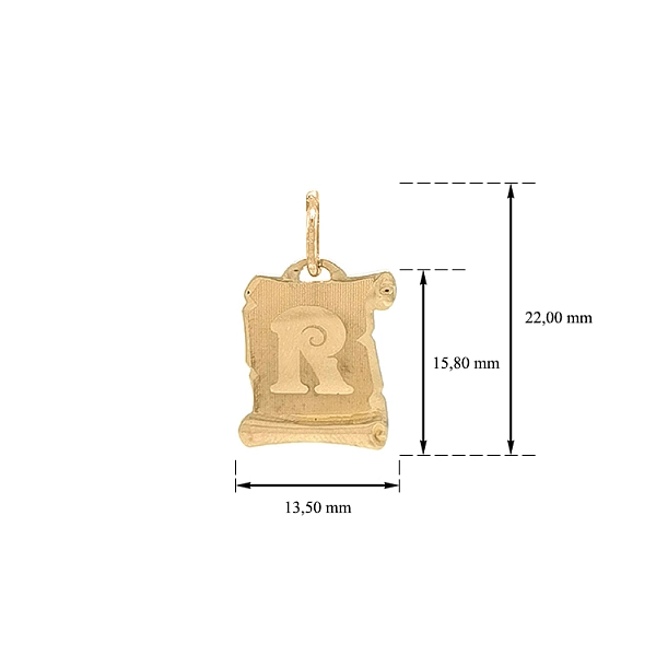 Gold-Anhänger Buchstabe R