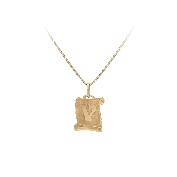 Gold-Anhänger Buchstabe V