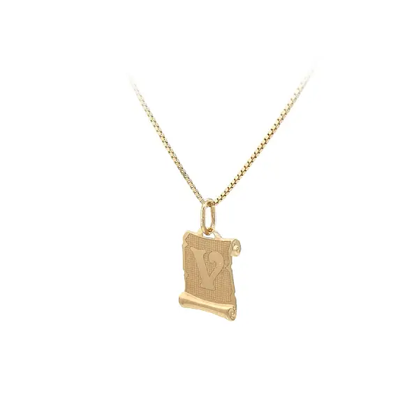 Gold-Anhänger Buchstabe V