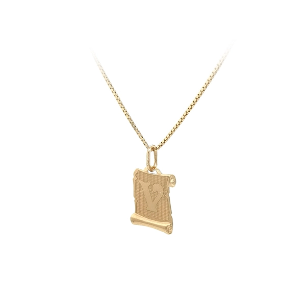 Gold-Anhänger Buchstabe V