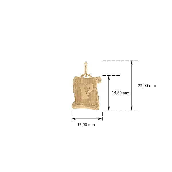 Gold-Anhänger Buchstabe V
