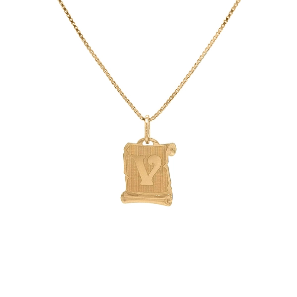 Gold-Anhänger Buchstabe V