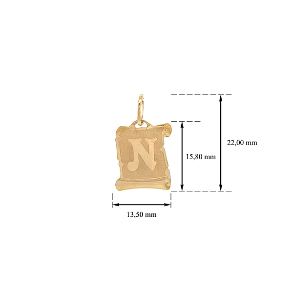 Gold-Anhänger Buchstabe N