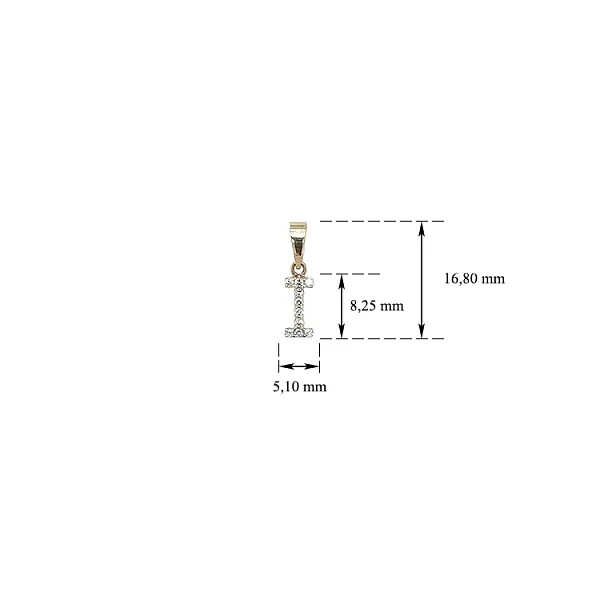 Gold-Anhänger Buchstabe I mit Zirkonen
