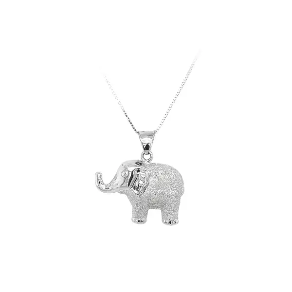 Anhänger Elefant mit Weißgold