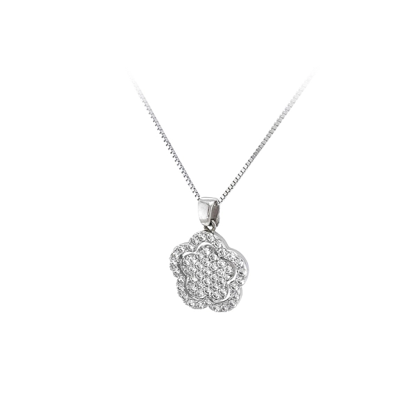 Anhänger mit Zirkonen aus Weißgold