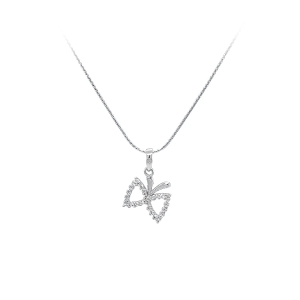 Anhänger Schmetterling mit Zirkonen aus Weißgold