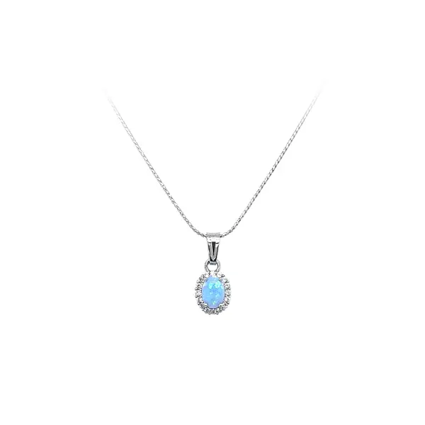 Anhänger mit blauem Opal und Zirkonen