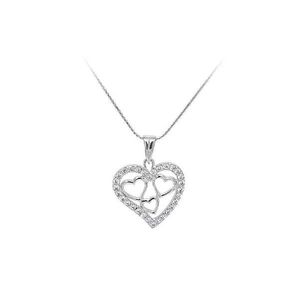 Anhänger Herz mit Zirkonen