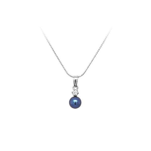 Anhänger mit Perle und Zirkon Weißgold