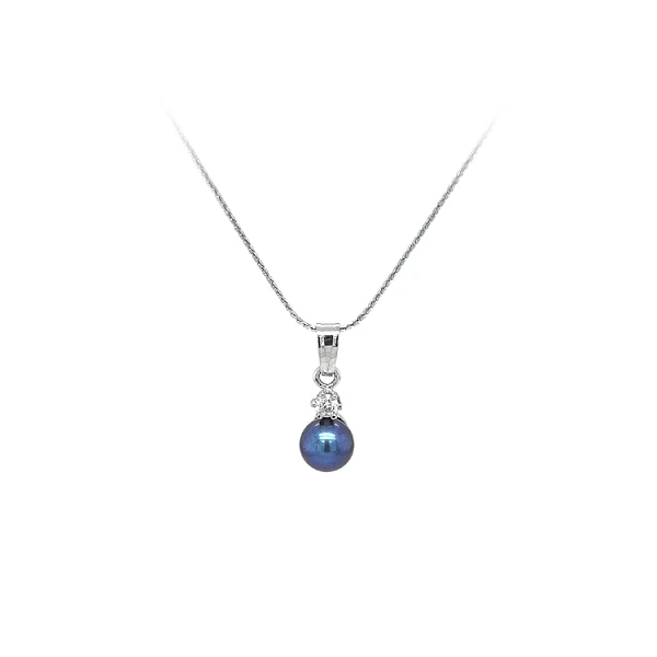 Anhänger mit Perle und Zirkon Weißgold