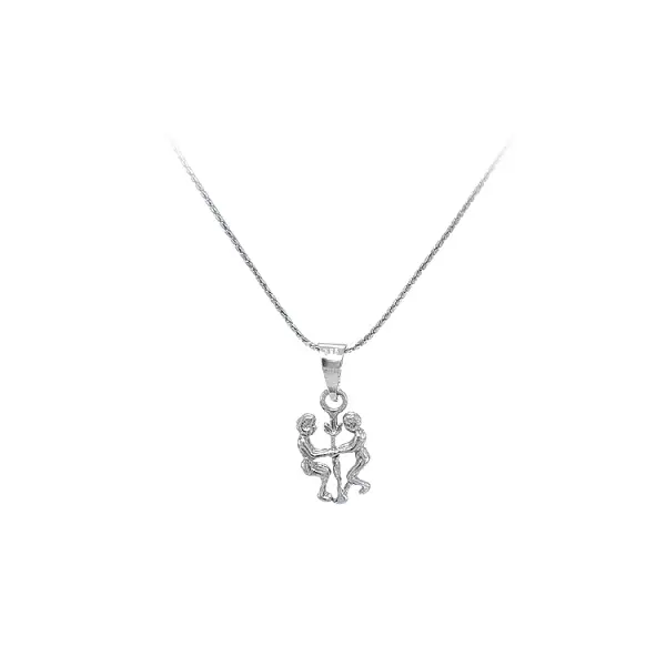 Anhänger Zeichen der Zwillinge aus Weißgold