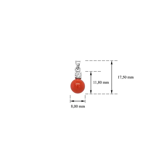 Anhänger mit Koralle aus Weißgold