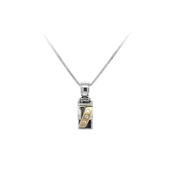 Anhänger mit Zirkonen aus kombiniertem Gold