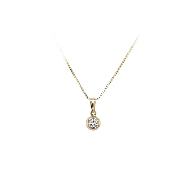 Gold-Anhänger Solitär mit Zirkon