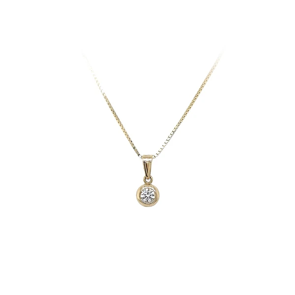 Gold-Anhänger Solitär mit Zirkon