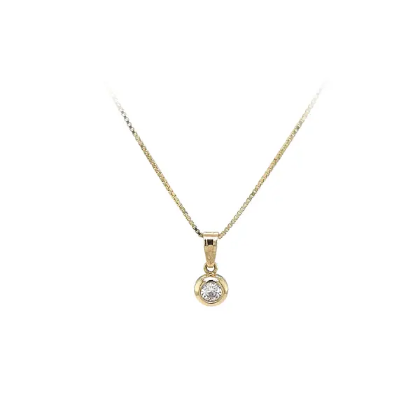 Gold-Anhänger Solitär mit Zirkon