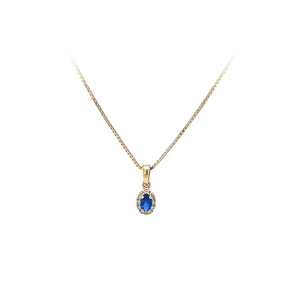 Gold-Anhänger mit blauem Stein