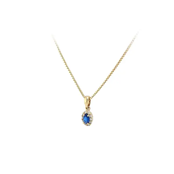 Gold-Anhänger mit blauem Stein