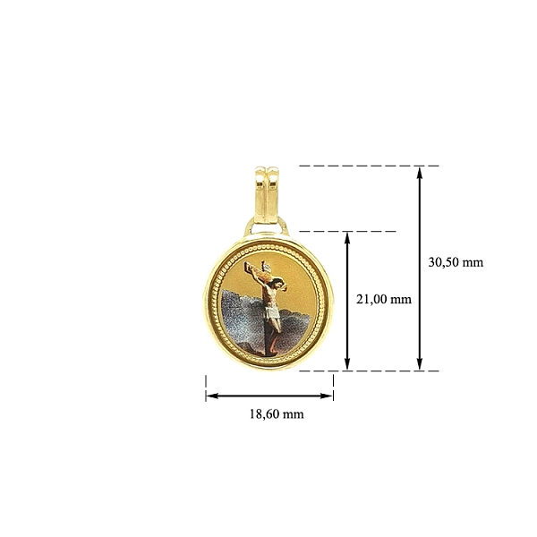 Goldmedaillon mit Jesus Christus