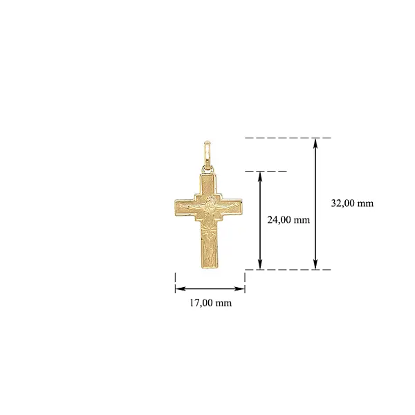 Gold-Anhänger Kreuz mit Jesus Christus