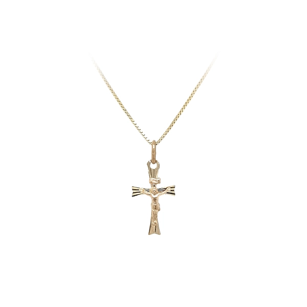 Goldener Anhänger Kreuz mit Jesus Christus