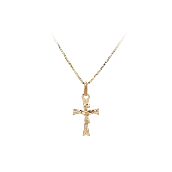Goldener Anhänger Kreuz mit Jesus Christus