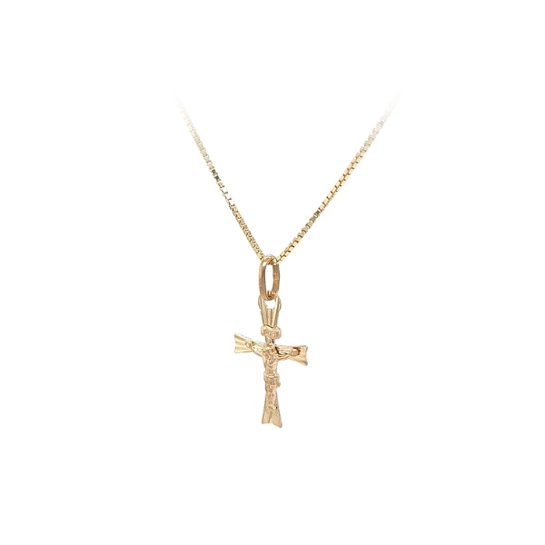 Goldener Anhänger Kreuz mit Jesus Christus