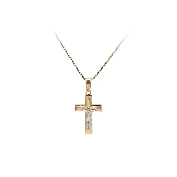 Gold-Anhänger Kreuz mit Jesus Christus
