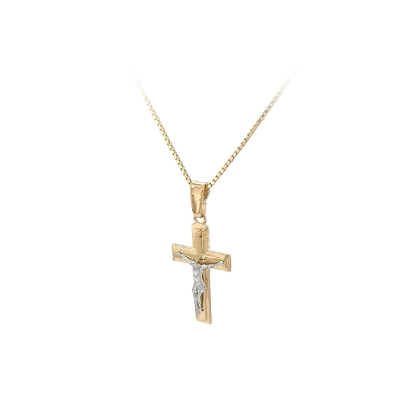 Gold-Anhänger Kreuz mit Jesus Christus
