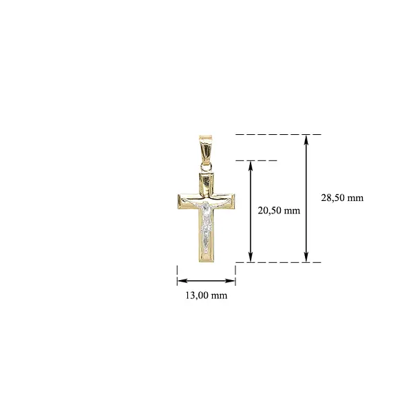Gold-Anhänger Kreuz mit Jesus Christus