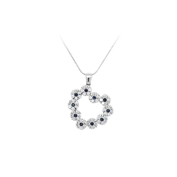 Anhänger Herz mit blauem Stein