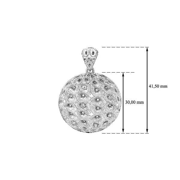Anhänger aus Weißgold mit Zirkoniumdioxid