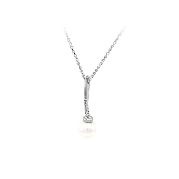 Gold-Halskette mit Perlen und Zirkonen