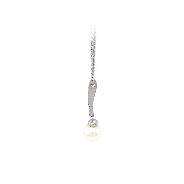Gold-Halskette mit Perlen und Zirkonen