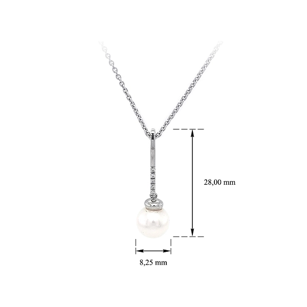 Gold-Halskette mit Perlen und Zirkonen
