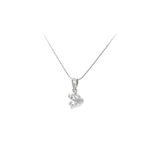 Anhänger Delphin mit Zirkonen aus Weißgold