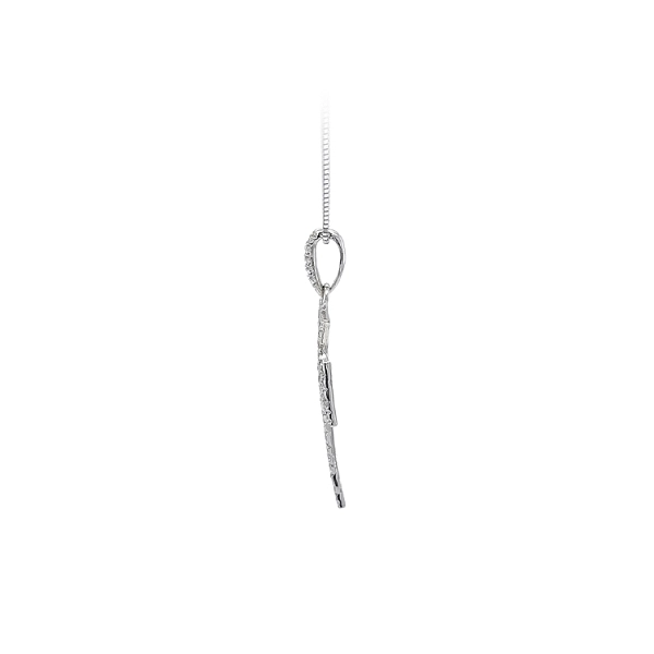 Anhänger Kreuz mit Zirkonen aus Weißgold