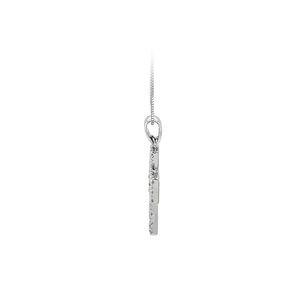Anhänger Kreuz mit Zirkonen aus Weißgold