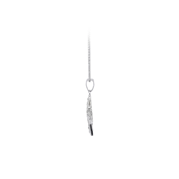 Anhänger Kreuz mit Zirkonen aus Weißgold