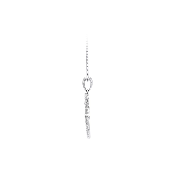 Anhänger Kreuz mit Zirkonen aus Weißgold
