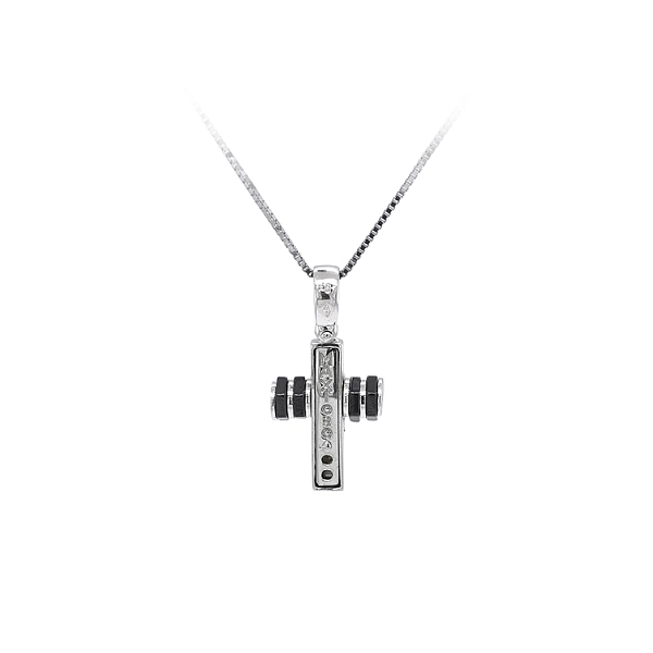 Anhänger Kreuz mit Weißgoldkeramik