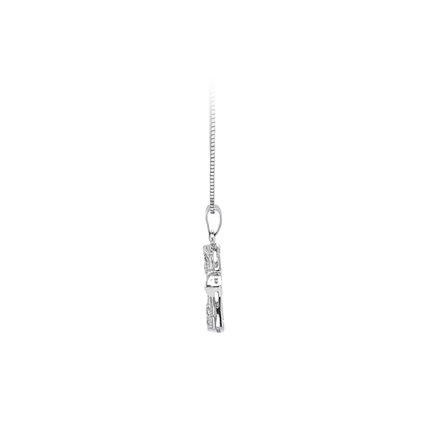 Anhänger Kreuz mit Zirkonen aus Weißgold