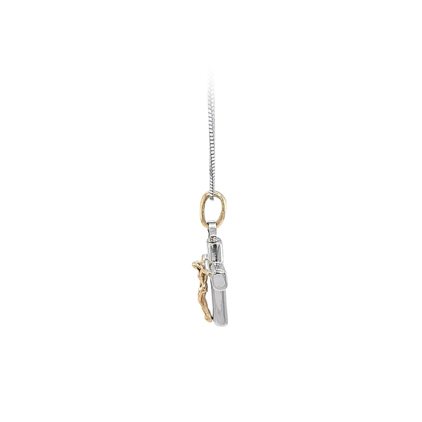 Anhänger Kreuz mit Jesus Christus aus kombiniertem Gold