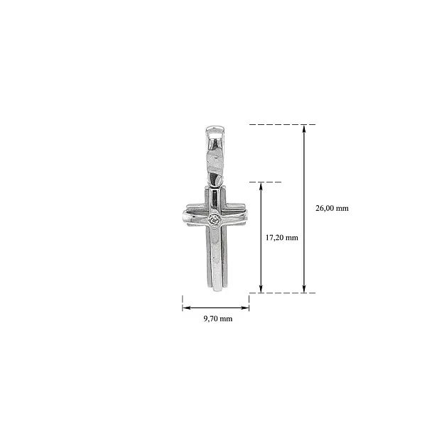 Anhänger Kreuz mit Zirkon aus Weißgold