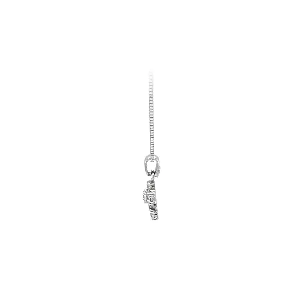 Anhänger Kreuz mit Zirkonen aus Weißgold
