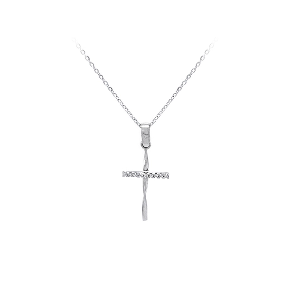 Gold-Anhänger Kreuz mit Zirkonen