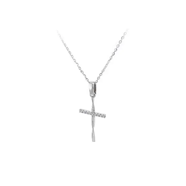 Gold-Anhänger Kreuz mit Zirkonen