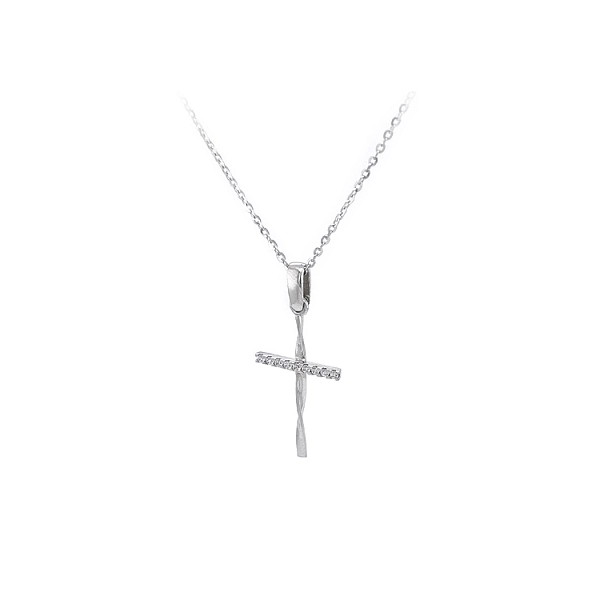 Gold-Anhänger Kreuz mit Zirkonen