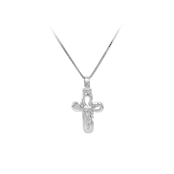 Kreuz mit Jesus Christus aus Weißgold